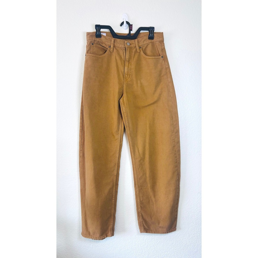 Gap Barrel High Rise Jeans 28 6R Caramel Brown Mustard Denim Pants